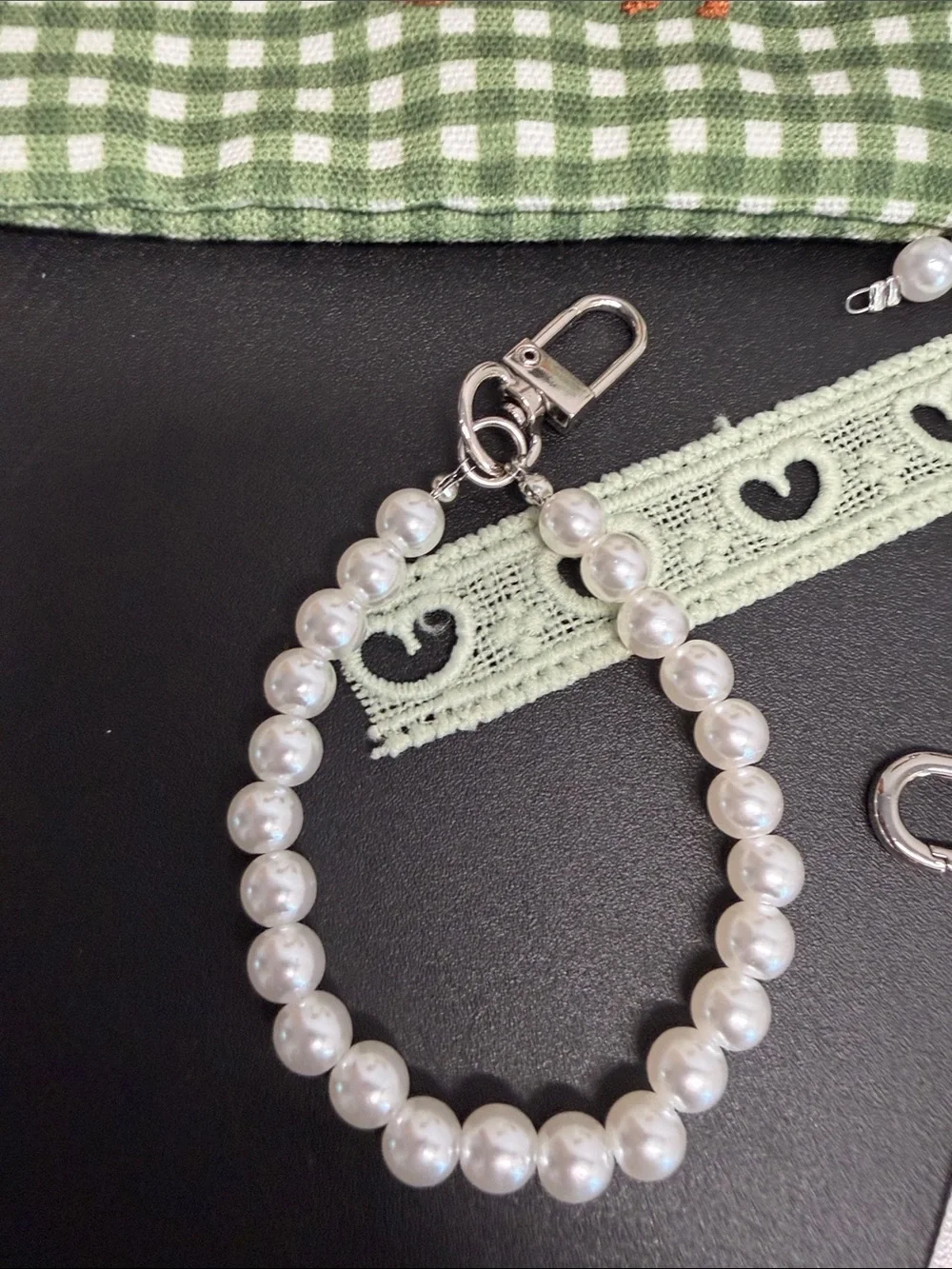 Madden Girl | Green Gingham Dachshund Canvas Tote | Wristlet, Bag Charms & More